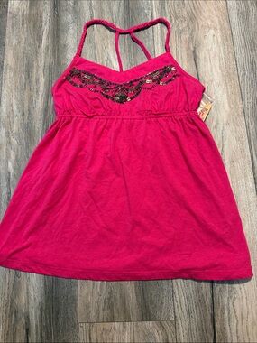 Beaded Hot Pink Tank top